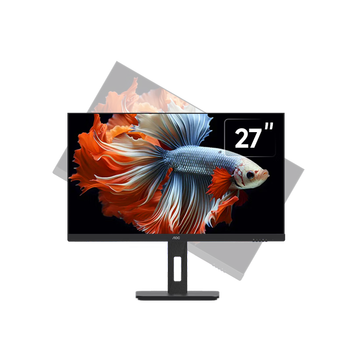 80% new aoc computer monitor 27-inch 4k hd ips wide viewing angle lifting and rotating professionally designed commercial office energy-saving low blue light eye-friendly non-flicker display u27p10