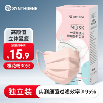 Shenji pharmaceutical disposable medical surgical masks spring and summer sunscreen non-sterile grade butterfly men's and women's breathable sakura powder 30 pieces