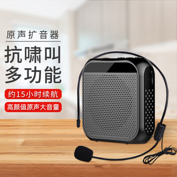 Earise s19 portable little bee amplifier teacher teaching class special microphone guide outdoor tf card speaker player black