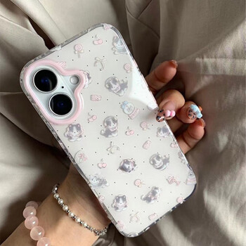 Zhuchen gray dog apple 17 mobile phone case double layer anti-fall iphone17pro full coverage big hole lens creative cute apple 16pro protective cover apple 17 series double layer white-gray dog apple 17