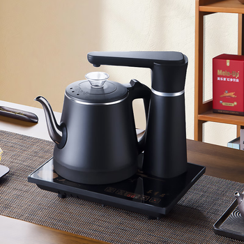 Fully automatic water kettle, fully automatic tea stove, smart water pumping tea table, kettle, integrated tea table embedded, black fast smart kettle - double layer anti-scald 1l