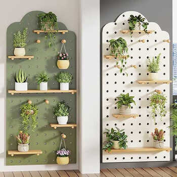 Perforated board storage rack customized balcony space utilization artifact green plant wall entrance wall succulent storage rack main picture