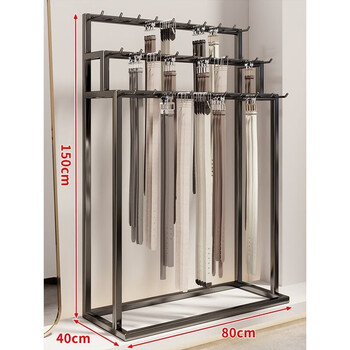 Mop rack floor-standing grocery store display display rack broom mop mop feather duster floor-standing storage rack commercial supermarket hardware black belt rack 80 long 30 hook