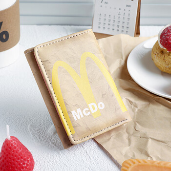 Mcdonald's wallet maimen m note portable storage tri-fold wallet campus bank card student body mcdonald-mm anti-theft brush/anti-magnetization