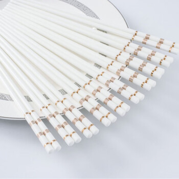 Ceramic chinese chopsticks jingdezhen ceramic chopsticks easy to clean gift chopsticks tableware set simple gold five pairs