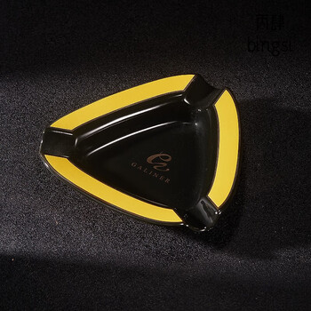Bar whiskey bar special ashtray large fashionable yellow and black gaoxiba european cigar ash black triangle