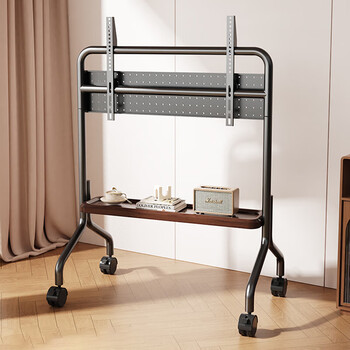 Beishi 32-75 inch universal mobile tv stand tv floor stand with wheels tv stand art stand 32-75 inch hole board panel single-layer storage wood grain tray