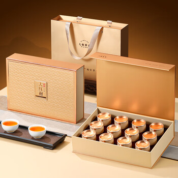 Qichun tea special dahongpao wuyishan tea gift box 96g small can gift box for new year as a souvenir for the elders