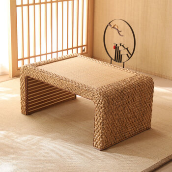 Shantou lincun rattan tatami coffee table balcony table tea table simple bay window table japanese-style low table household floor combination small table customized size length * width * height cm complete set