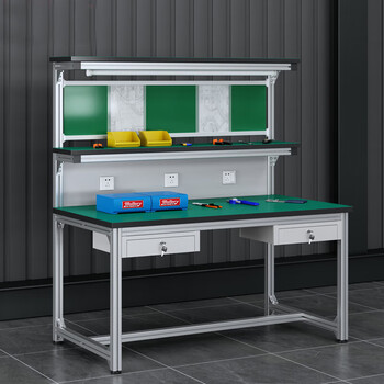 Kegan diy aluminum alloy anti-static workbench aluminum profile operating table computer table workshop factory assembly line assembly table repair table can be customized including accessories 1500*800*1600 double drawer