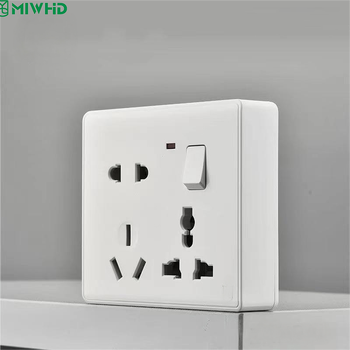 Miwhd one-open single-control eight-hole with light 86-type multi-functional wall panel switch socket 10a/16a universal mlgd-34/2