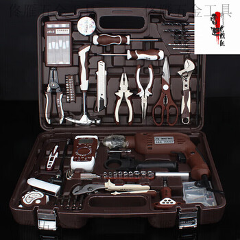 Yingtang multi-function tool box set repair electrician set home car fifth version e122 wired electric drill