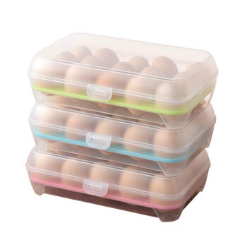 Qinkai egg carton storage box egg carton refrigerator special crisper portable car outdoor egg carton shockproof and shatterproof egg crisper 15 compartments #1 pack#