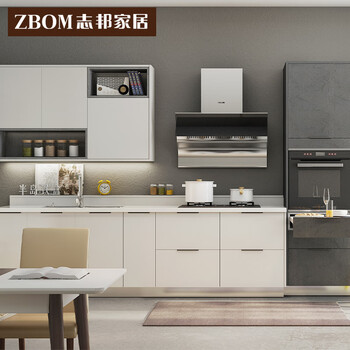 Jiujuhe zbom zhibang whole house kitchen integrated cabinet quartz stone countertop simple small apartment peninsula iron box 3 meter countertop + 3 meter base cabinet + 1 meter wall cabinet kitchen cabinet set 3 meters