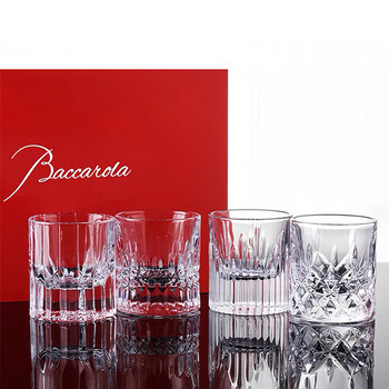 Original baccarat crystal whiskey glass hand-engraved high-end light luxury gift box crystal glass spirit glass baccarat gift box set (4 cups + gift box