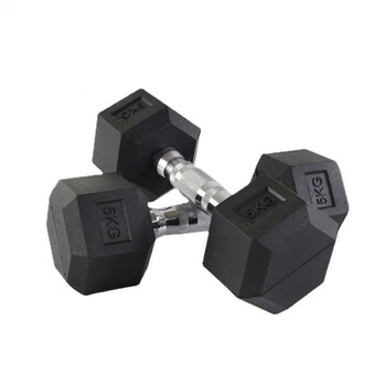 Hexagonal dumbbells, rubber-coated fixed dumbbells, commonly used in men's gyms for home fitness, can be used for push-ups, kilograms