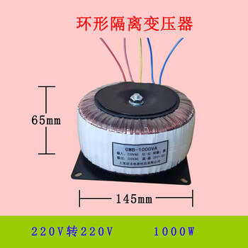 Guanwo toroidal transformer 220v to 220v isolated power supply 1:1 voltage 12v24v all copper 500w 1000va (220v to 220v) pure copper