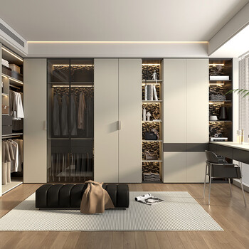 Piano whole house customization modern simple walk-in wardrobe home wardrobe bedroom cabinet wardrobe overall furniture customization customization deposit (payment in store)