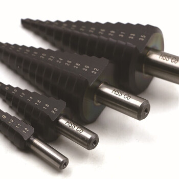 Ouoety industrial-grade pagoda drill bit reamer, stainless steel metal tapered step drill, high-speed steel step hole turning head, round shank straight groove m35_4-12 (9 steps)