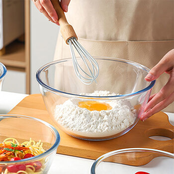 Jiwu forest household large soup bowl and noodle glass basin thickened fruit salad bowl cooking basin baking soup noodle bowl 2.7l