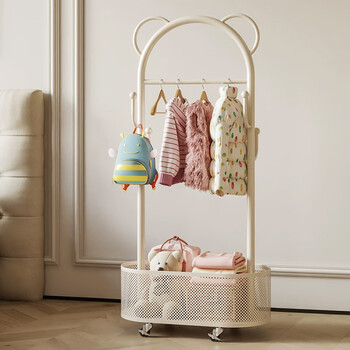 Yupin children's clothes hanger floor-standing bedroom home clothes hanger living room single pole clothes drying storage coat rack mj119 white 60