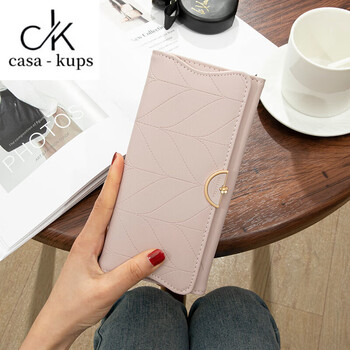 Casa-kupsck wallet women's 2025 new niche design card bag coin purse hand bag female small bag hand long wallet pink