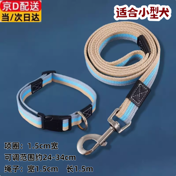 Dog p rope explosion-proof dog rope training dog p chain small, medium and large dogs extended dog chain dog leash automatic dog walking blue collar + rope 2-piece set