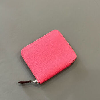 Second-hand 95 new hermes (hermes) silk in 8w zipper wallet lipstick powder d engraved without accessories