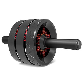 Mi xiaomi chili roll abdominal pulley three-wheel abdominal wheel abdominal muscle wheel for men and women home fitness equipment for beginners to practice abdominal muscles and abdominal roller belly three-wheel flame red/kneeling mat