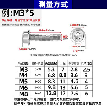 Rsrddy304 stainless steel screws, hexagonal screws, hexagonal cylindrical head screws, cup head hexagonal screws, m6*10, 1200 pieces per box