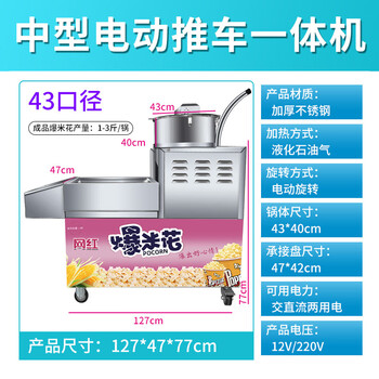Chongyan commercial ball popcorn machine, thickened corn puffed butterfly ball, american spherical electric hand popcorn machine, vertical gas stall large popcorn machine, medium-sized all-in-one electric model + battery (output 1.5-3 catties)