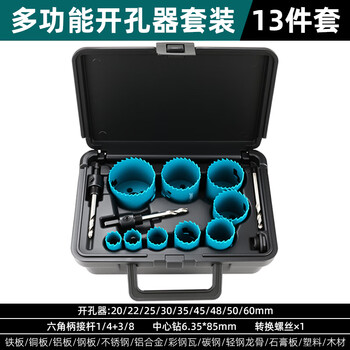 Dane tools stainless steel punching wood hole opener drill bit metal ceiling gypsum board multifunctional artifact drill bit tool multifunctional hole opener 13-piece set boxed