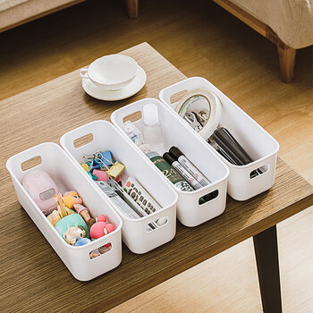 Gongqin underwear storage box underwear organizer compartment plastic snack storage box 3 pack white