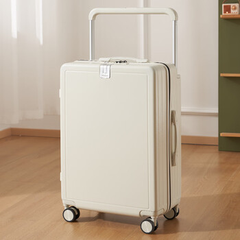 Odia wide trolley suitcase 20-inch women's multi-functional 2025 new travel code box 26-inch men's large-capacity suitcase white (front hook + usb charging port + cup holder) 20 inches can be customized