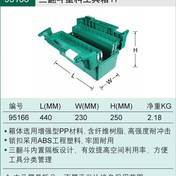 Sata plastic tool box 95161 95162 95163 95164 95166 plastic tool box 18 95163 three-tipping plastic tool box 17 95166