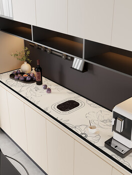 Zichen sideboard protective pad tablecloth waterproof and oil-proof tv cabinet protective pad no-wash tablecloth high-end 2025 new style ukiyo flowers a 30x80cm