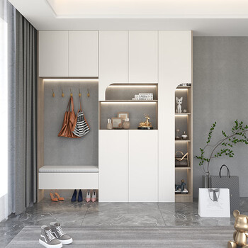 Bunny 5 customized wardrobe whole house overall home decoration bedroom walk-in wardrobe customized from door to top 5 customized wardrobe (solid wood particle board)