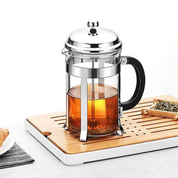 Heat-resistant glass french press coffee pot stainless steel filter tea maker household french hand-pour pot filter press teapot 1000ml single pot