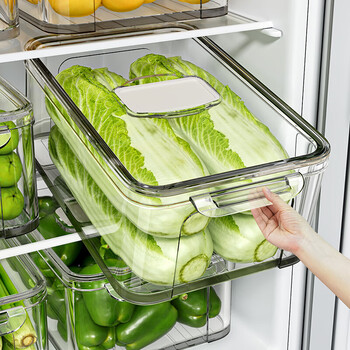 Home katei story japanese large capacity fresh box refrigerator fresh storage box freezing and refrigeration special fruit and vegetable refrigerator storage box extra large capacity 10000ml single pack with drain rack