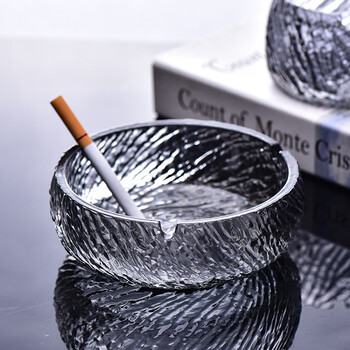 Youjia liangpin glass ashtray high-end light luxury creative ins high-looking transparent ashtray hotel supplies large size