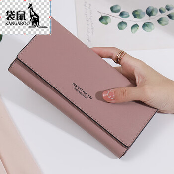 Kangaroo luxury women's wallet women's long style elegant clutch bag large capacity rubber powder
