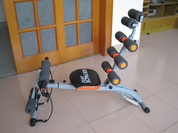 Six-in-one multifunctional ad abdominal machine, waist straightening, sit-ups and abdominal strengthening machine, home fitness equipment, gray