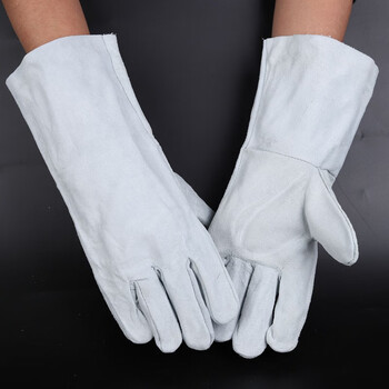 Yipin cowhide welding gloves are wear-resistant, anti-scalding and high-temperature resistant, welder welding, thickened, soft, anti-opening, labor protection, long full leather welding gloves, regular style, one size fits all