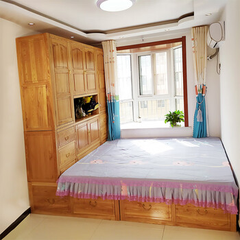 Master yu tatami bed old elm wood all solid wood tatami custom box bed wardrobe old elm wood custom bedroom furniture wardrobe / per square meter