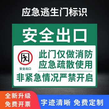 Zimeng emergency escape door sign non-evacuation emergency exit sign open fire exit sign sticker pvc film sticker style three 2 sheets 40x30cm