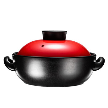 Clay potter korean kitchen dry-fired pot heat-resistant ceramic 2500ml open flame clay pot rice wide mouth shallow casserole stew soup pot sister lotus same style