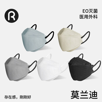 Runmi biotech willow-leaf three-dimensional disposable medical surgical mask for adults with good looks morandi mixed pack/box of 50 pieces