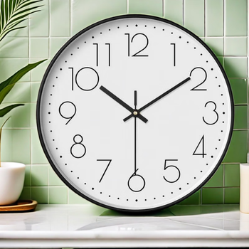 Wall clock creative fashion quartz clock simple clock wall hanging living room home bedroom wall hanging watch 16cm old black frame sweep second movement with ticking sound