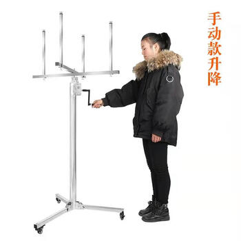 Lighting assistant artifact stainless steel lamp repair and installation bracket lamp installation lifting frame folding thickened stainless steel hand crank 3.8 meter rack chain double bearing_