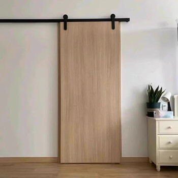 Hanging rail barn door custom wabi-sabi style bedroom kitchen bathroom door bookshelf door sliding trackless sliding door ghost door consult customer service for customization